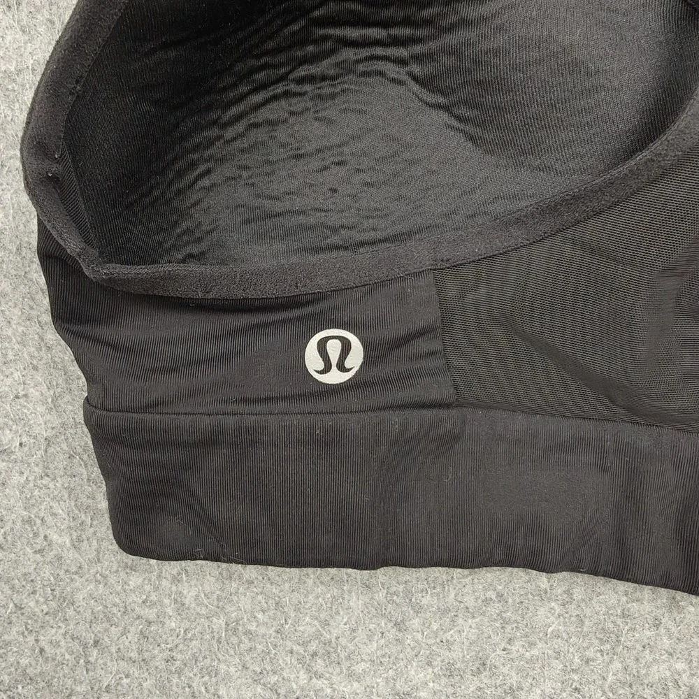 Lululemon Sports Bra Womens 2 Black Racerback Molded Lightly Lined High Support